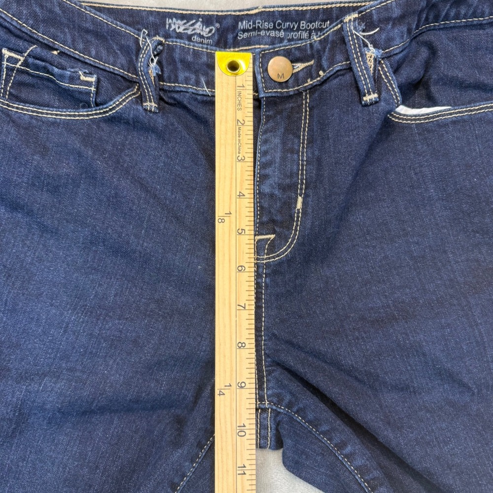 Mossimo Denim Womens Mid Rise Curvy Bootcut Jeans Dark Wash Blue Size 8L Long - Picture 7 of 9
